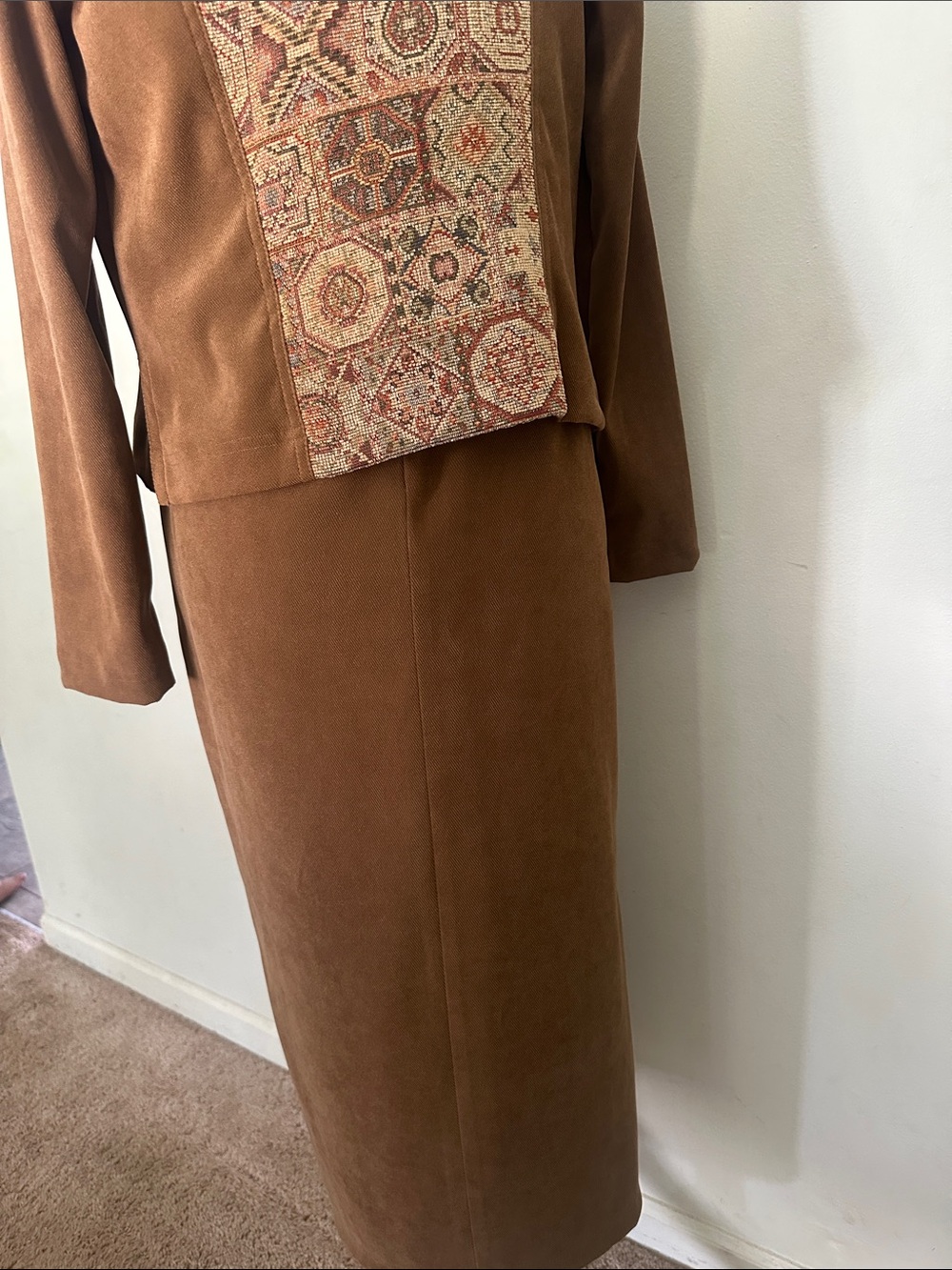 Jessica Howard vintage petite dress with Patterned Panel Jacket Sz 4P - Picture 6 of 15